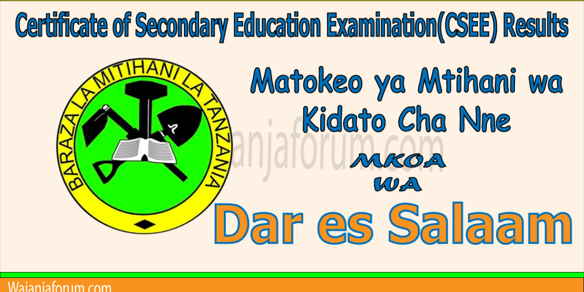 Matokeo ya Kidato Cha Nne 2025 Dar es Salaam