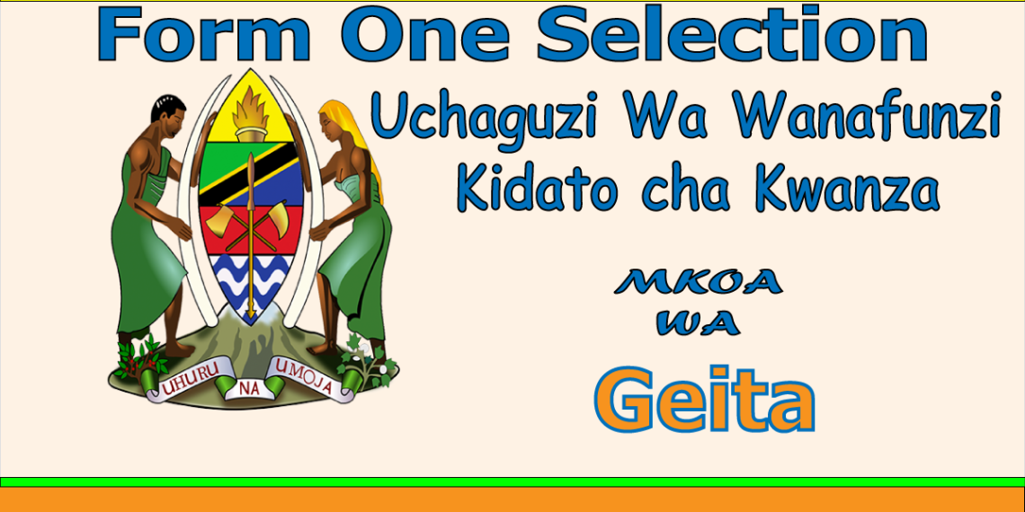Form One Selection Geita