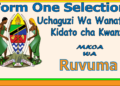 Form One Selection Ruvuma